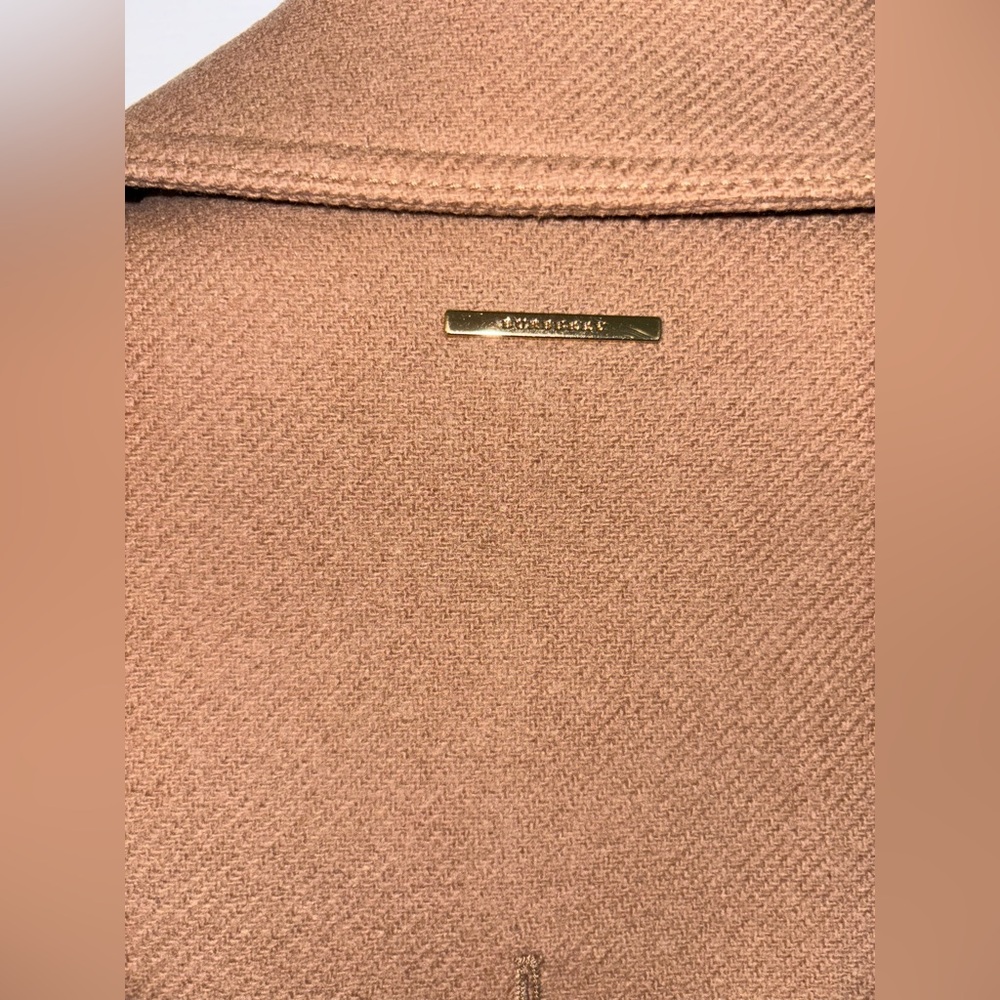 Burberry Women’s Brown Technical Wool Cashmere Funnel Neck Coat Camel. Size 8. - Picture 7 of 11